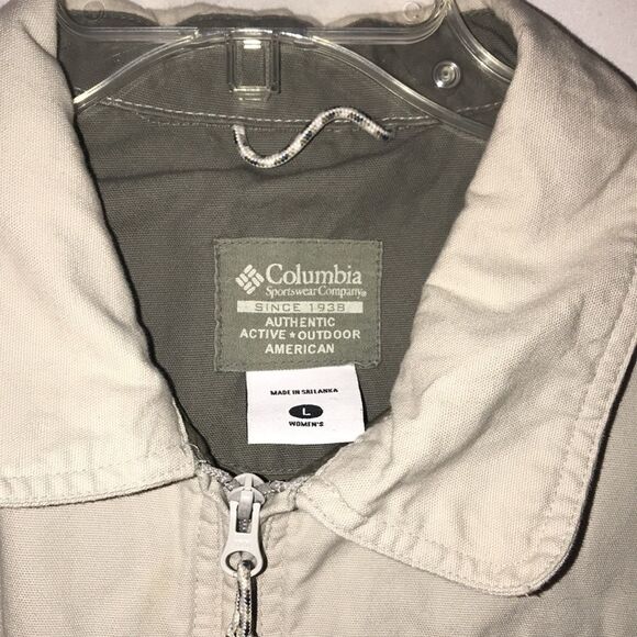 Columbia Women's Cream Authentic Active Outdoor American Full Zip Jacket Large - Picture 4 of 8